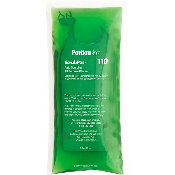 Portionpac ScrubPac All Purpose Cleaner - 216 pouches/Case - Makes 10 GL per pouch 110-CS216